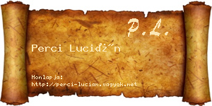 Perci Lucián névjegykártya